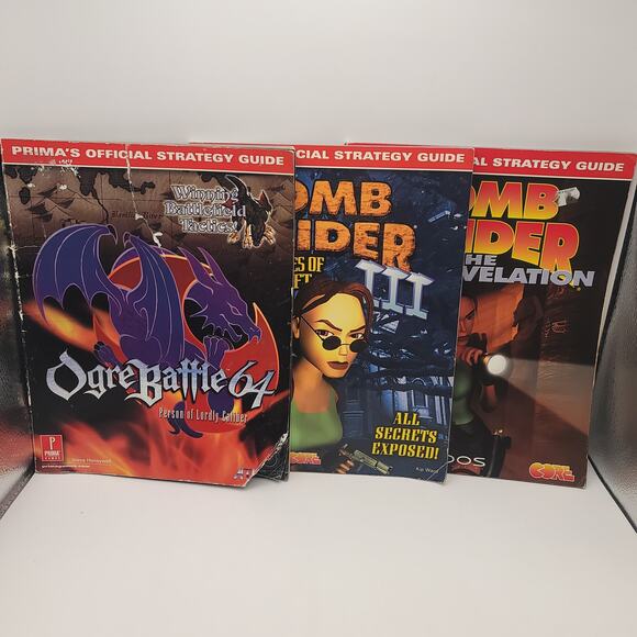 Prima Games Lot of 3 Guides Ogre Battle 64 Toumb Raider 3 The Last Revelation - Picture 1 of 12